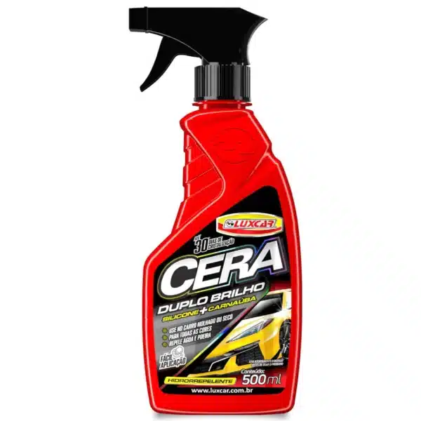 Cera Líquida Duplo Brilho Luxcar: Proteção Superior com Silicone e Carnaúba para Brilho Duradouro do Seu Carro