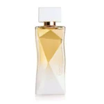 Frasco de perfume elegante, formato triangular.