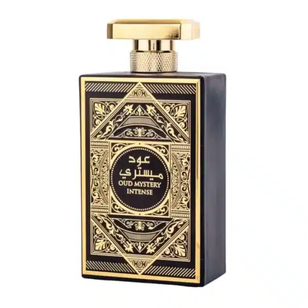 Frasco de perfume Oud Mystery Intense elegante