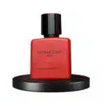 Perfume masculino Attractione em frasco vermelho.