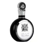Frasco de perfume Lattafa, elegante e sofisticado.