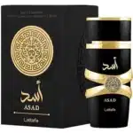 Perfume Asad da Lattafa em embalagem elegante.