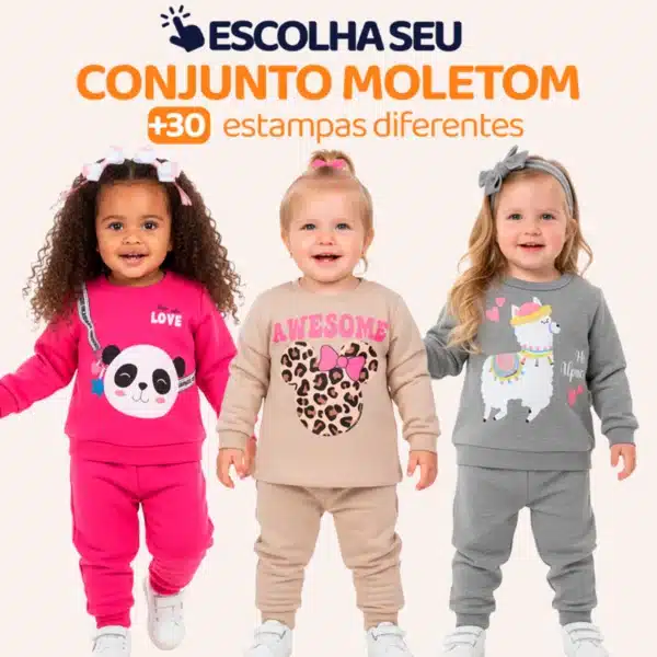 Conjunto Infantil Menina Bebê: Jaqueta e Legging Escolha seu modelo