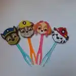 patrulha canina garfinho espeto palito para lancheira chase, skye, rubble e marshall ideal para petiscos e frutas Garfinhos dec orativos da Patrulha Canina coloridos