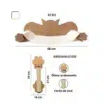 Rede e arranhador para gatos de madeira