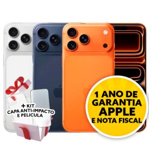 iPhone 17 Pro Max 256GB 5G Dual SIM e-Sim lacrado original Apple na cor preta