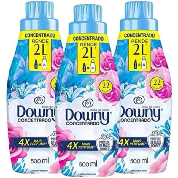 amaciante concentrado Downy Brisa de Verão kit 3 unidades 500ml