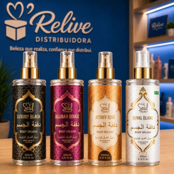 Beleza e Cuidados Pessoais KIT 04 Body Splash ARABE SOUL 200ml Feminino frascos alinhados