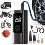 bomba de ar digital portátil M6 com display LCD e bicos adaptadores