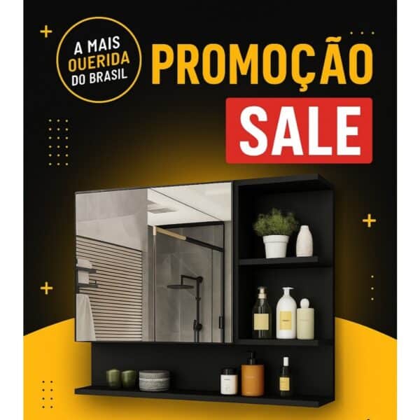 Casa organizada com Armário Espelheira Cleopatra em várias cores, espelho amplo e prateleiras internas