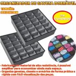 Casa organizada: Organizador de Gaveta Dobrável 30x30x10CM com 24 células para meias, cuecas e calcinhas