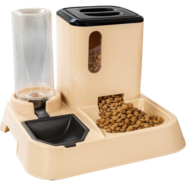 comedouro automático para cães e gatos premium com pá e porta petiscos da FIVE PETSHOP