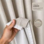 cortina linho com forro microfibra premium para sala e quarto