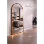 espelho corpo inteiro Verona Oval com moldura em couro premium 120x50