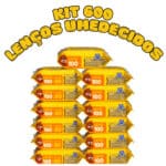 lenço umedecido infantil Chameguinho Baby Kit 600 unidades embalagens individuais