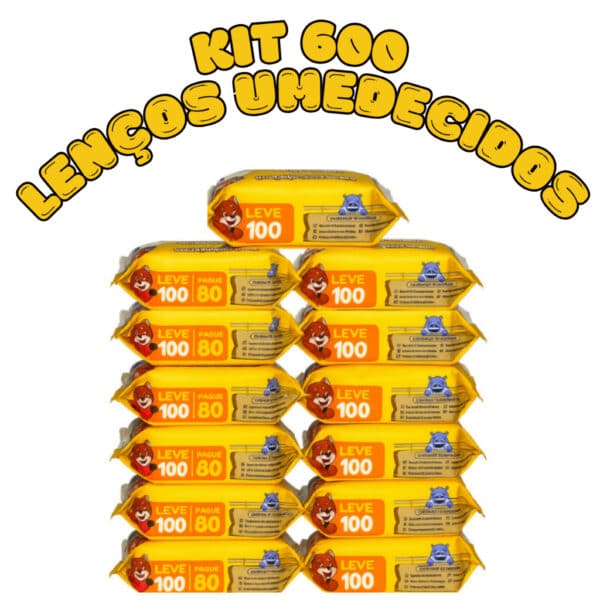 lenço umedecido infantil Chameguinho Baby Kit 600 unidades embalagens individuais