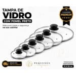 Panelas com tampa de vidro temperado Pomel Preto diversos tamanhos