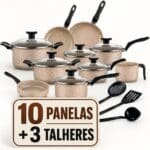Panelas 13 peças antiaderente conjunto completo com frigideira caçarola fervedor
