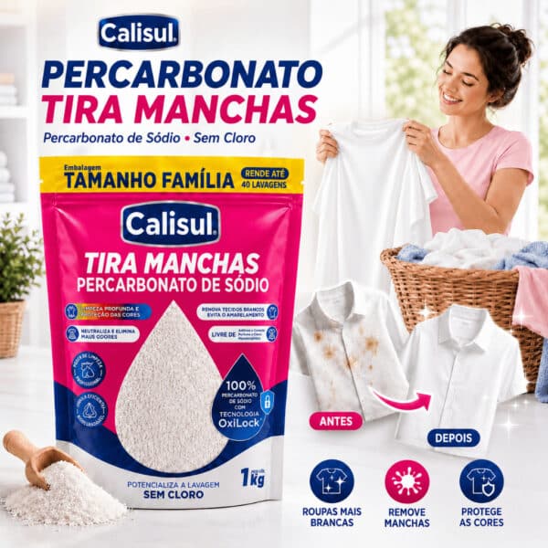Tira manchas sem cloro BRMAX 1kg pó oxigênio ativo remove manchas café vinho gordura