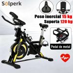 Bicicleta ergométrica spinning profissional com roda de inércia para treino em casa