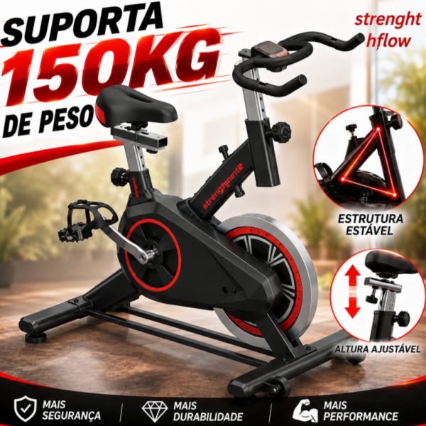 Bicicleta ergométrica spinning profissional Yopaw.br com estrutura reforçada para 150kg