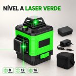 12 16 linhas nível a laser 360° ajustável com auto-nivelamento em uso