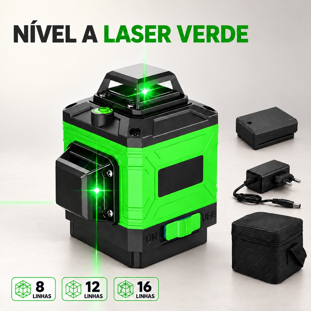 12 16 linhas nível a laser 360° ajustável com auto-nivelamento em uso
