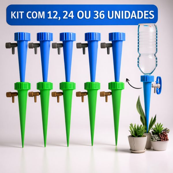 12 24 36 gotejador para plantas irrigador automático acoplável em garrafa PET