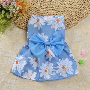 2025 primavera verão vestido floral de princesa para cachorro pequeno e gatos