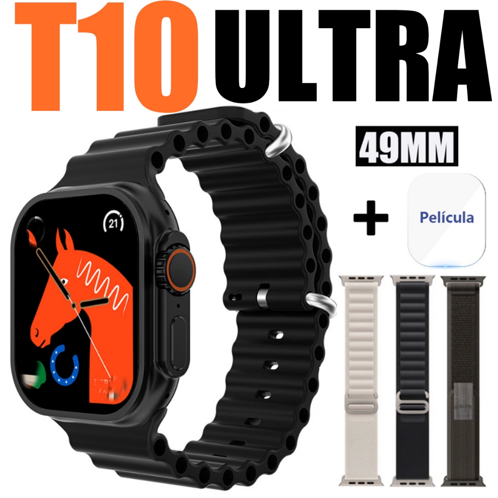 2026 relógio t10 ultra smart watch tela 2.2 49mm com bússola para homens