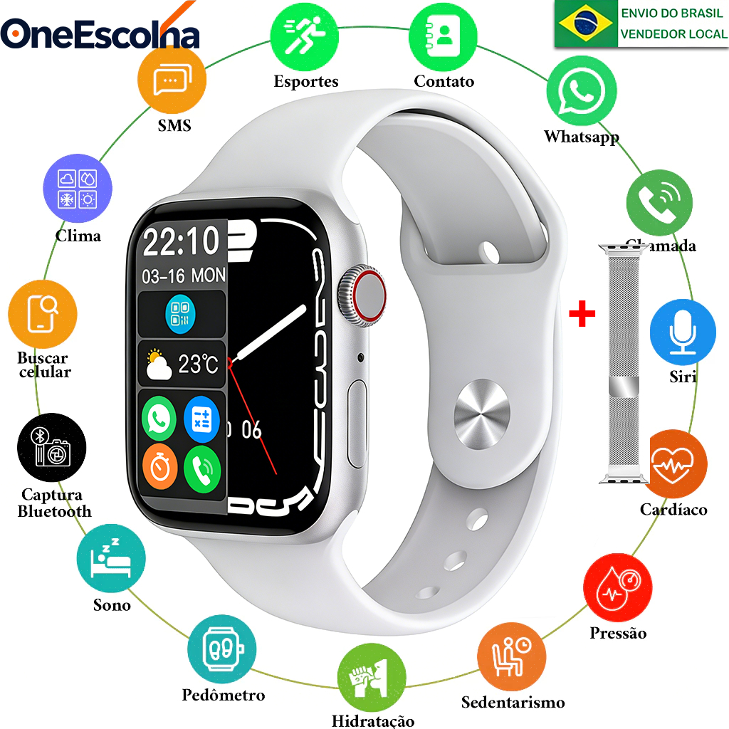 2026 smartwatch S10 Pro Mini com chamada Bluetooth, monitor de frequência cardíaca e calculadora
