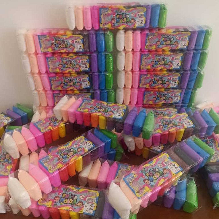 60 massinhas eva pula com 12 cores e 10 ferramentas de modelar em embalagem colorida