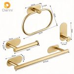 acessorio banheiro kit 4 peças aço inox sem furação porta toalha e papel higiênico