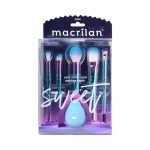 acessorio beleza Kit Sweet com 5 pincéis e esponja gota para maquiagem profissional