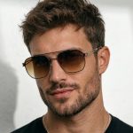 acessorio cafe oculos de sol marrom premium metal fino elegante uv400 masculino feminino