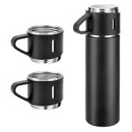 acessorio cafe garrafa térmica inox 500ml com 2 xícaras para café chá e água