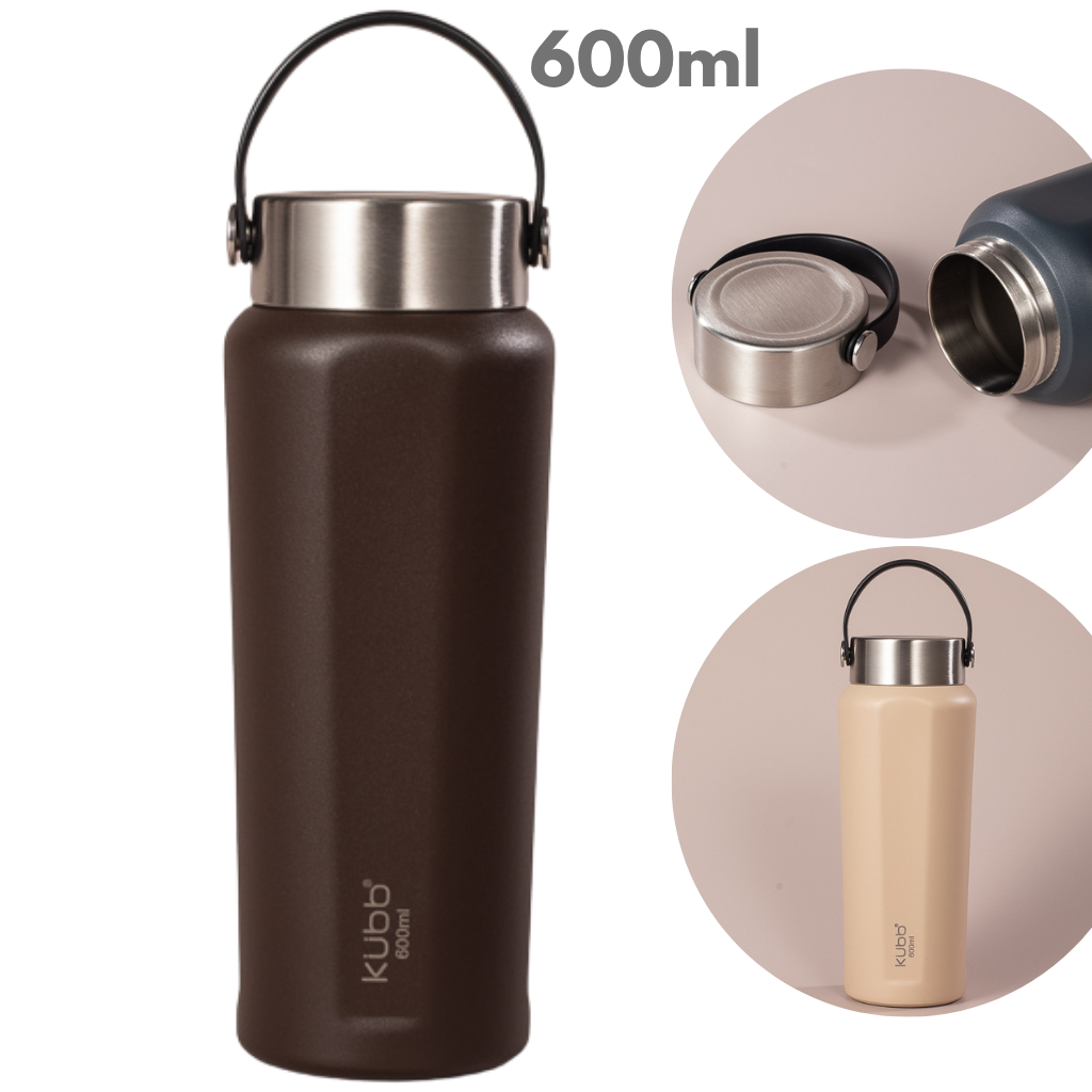 acessorio cafe Garrafa Térmica Inox Kubb 600ml com tampa em metal e parede dupla