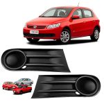 Acessórios carro: par grade lateral parachoque Gol Saveiro Voyage G5 sem furo preto