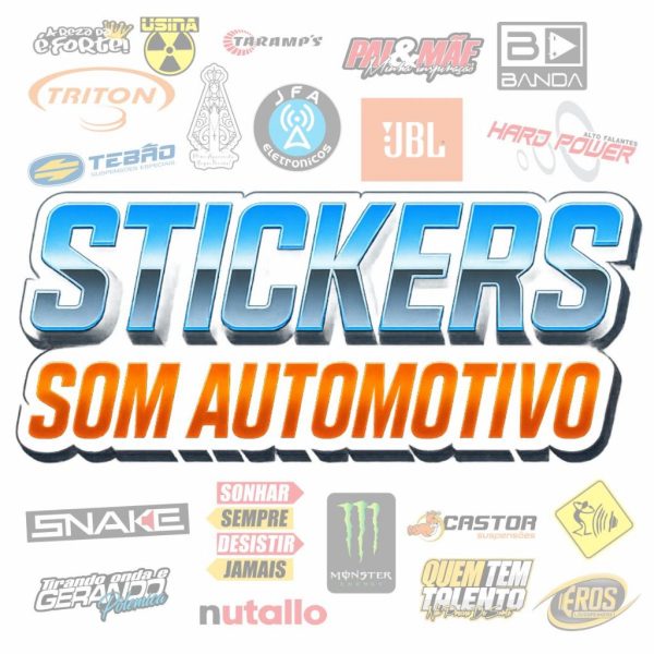 acessorios carro cartela com 29 adesivos para carro e som automotivo estilo tuning
