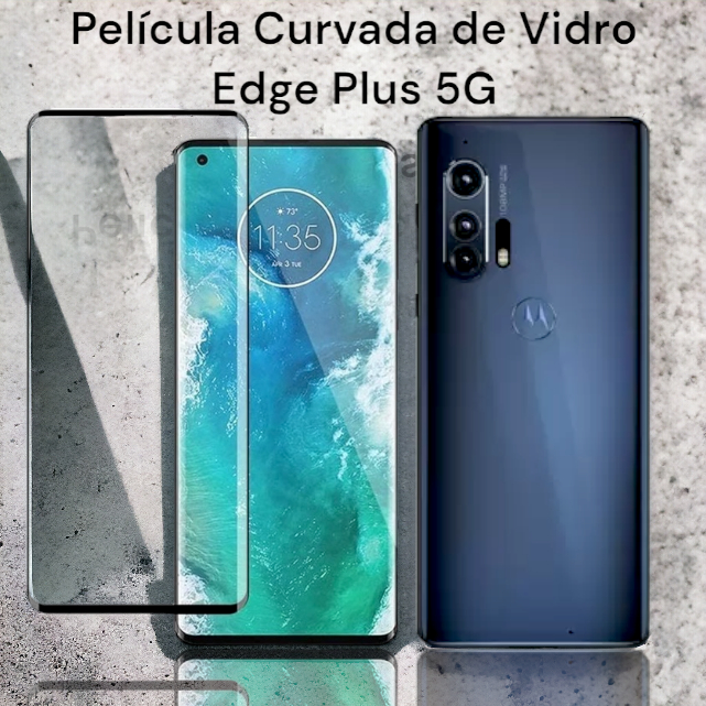 acessórios celular: película de vidro curvada Edge Plus 5g para proteção de tela