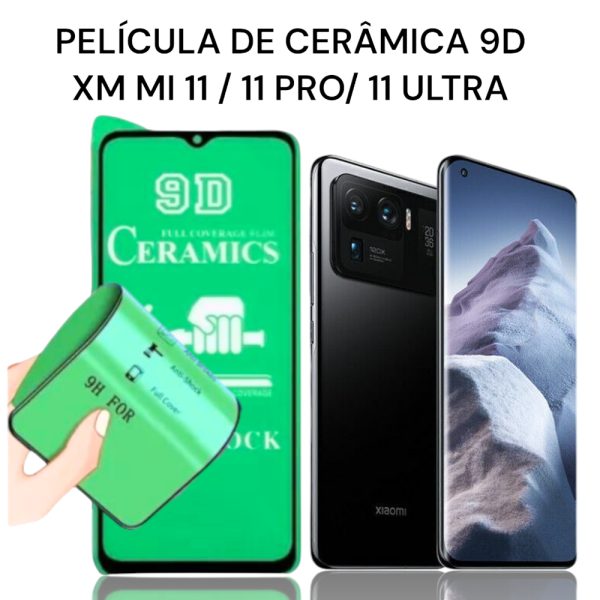 Acessórios celular película cerâmica 9D para XM MI 11, 11 Pro e 11 Ultra com proteção de tela