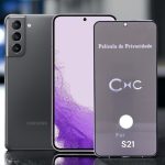 acessorios celular película de privacidade Galaxy S21 com furo na digital