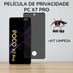 Acessórios celular: película de vidro 3D privativa para PC X7 Pro com furo para digital