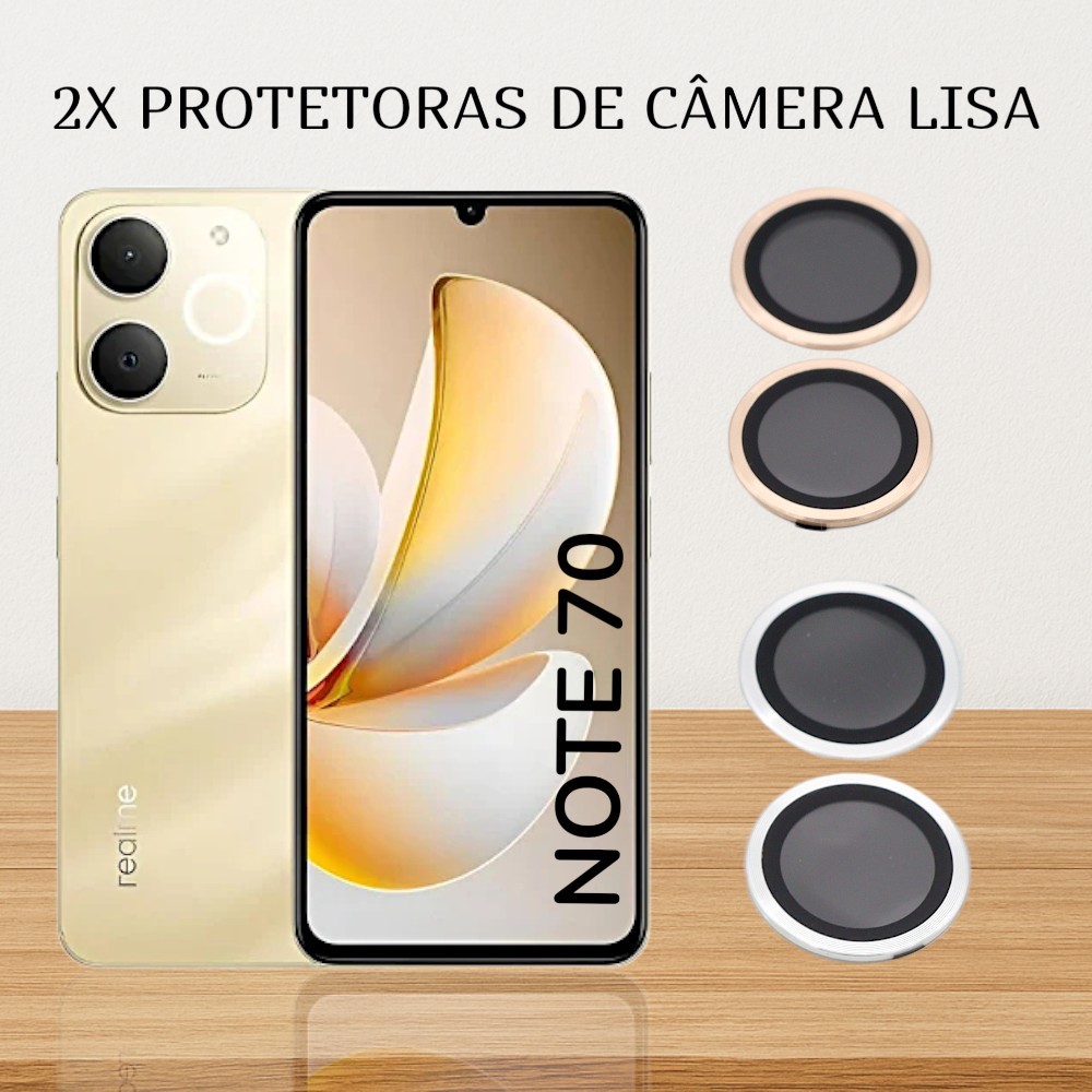 Acessórios celular: Kit 2X Protetores de Lente Lisa compatível com Note 70 para proteção da câmera