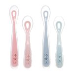 alimentacao bebe com Kit 2 Colheres de Silicone Anatômicas Buba para papinha