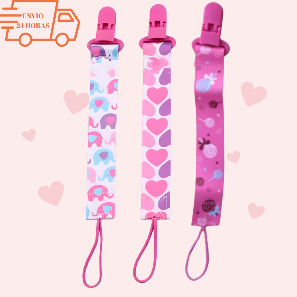 Alimentacao bebe kit prendedor de chupeta em tecido com clip para bebê