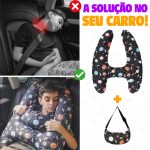 almofada de viagem para carro com travesseiro e cinto de segurança para criança