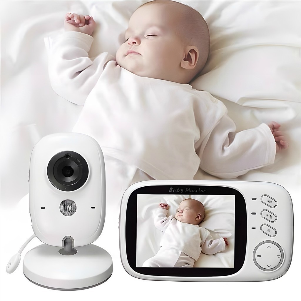 Babá eletrônica com monitor visão noturna áudio bidirecional sensor de temperatura