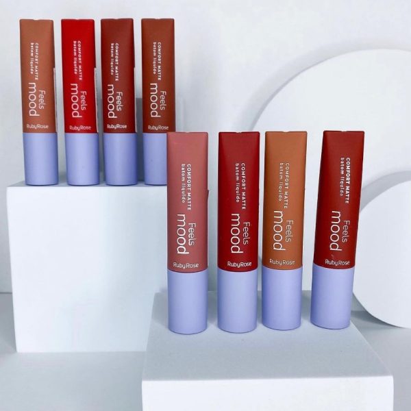 Batom Líquido Feels Mood Comfort Matte Motivation Ruby Rose com acabamento matte