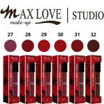 batom matte líquido Max Love 24 horas em tons vinho, vermelho, rosa e nude com 51% de desconto